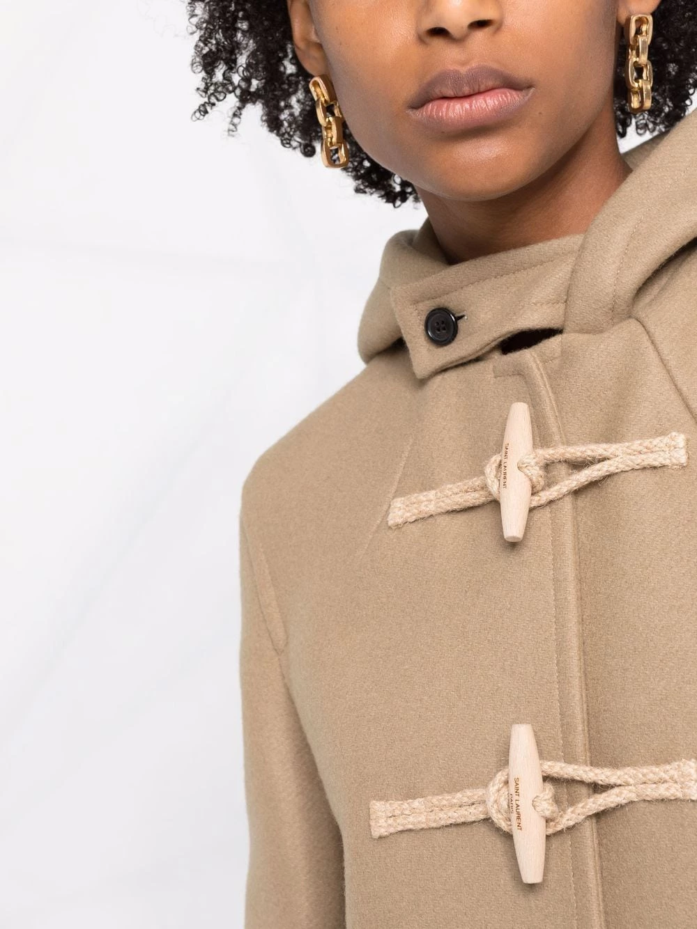 Saint Laurent toggle-fastening single-breasted coat