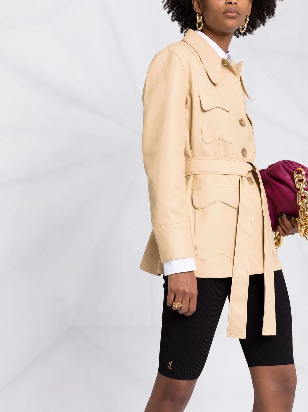 Saint Laurent ribbed knit rider shorts