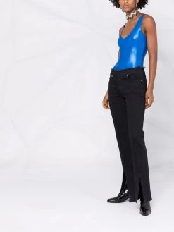 Saint Laurent metallic lamé jersey sleeveless body