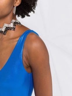 Saint Laurent metallic lamé jersey sleeveless body