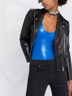 Saint Laurent metallic lamé jersey sleeveless body