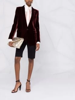 Saint Laurent single-breasted velvet blazer