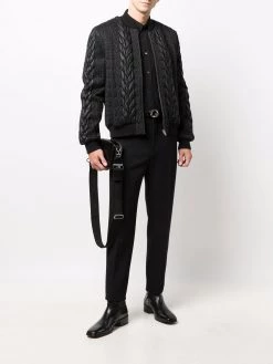 Saint Laurent cable-effect teddy jacket