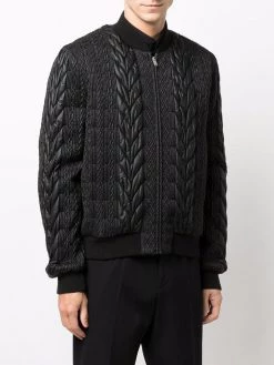 Saint Laurent cable-effect teddy jacket