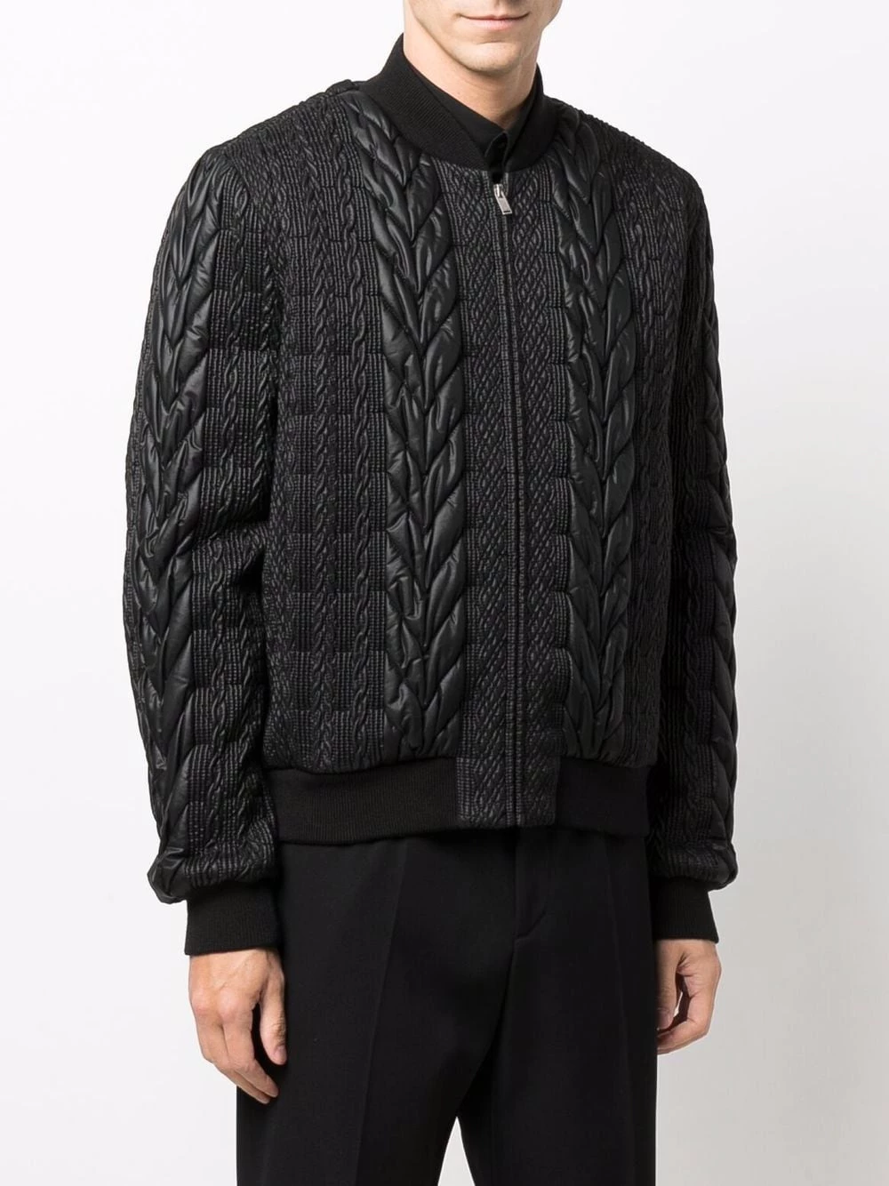 Saint Laurent cable-effect teddy jacket