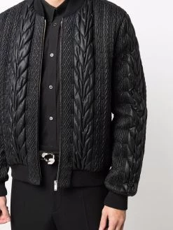 Saint Laurent cable-effect teddy jacket