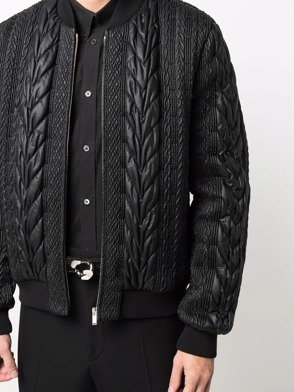 Saint Laurent cable-effect teddy jacket