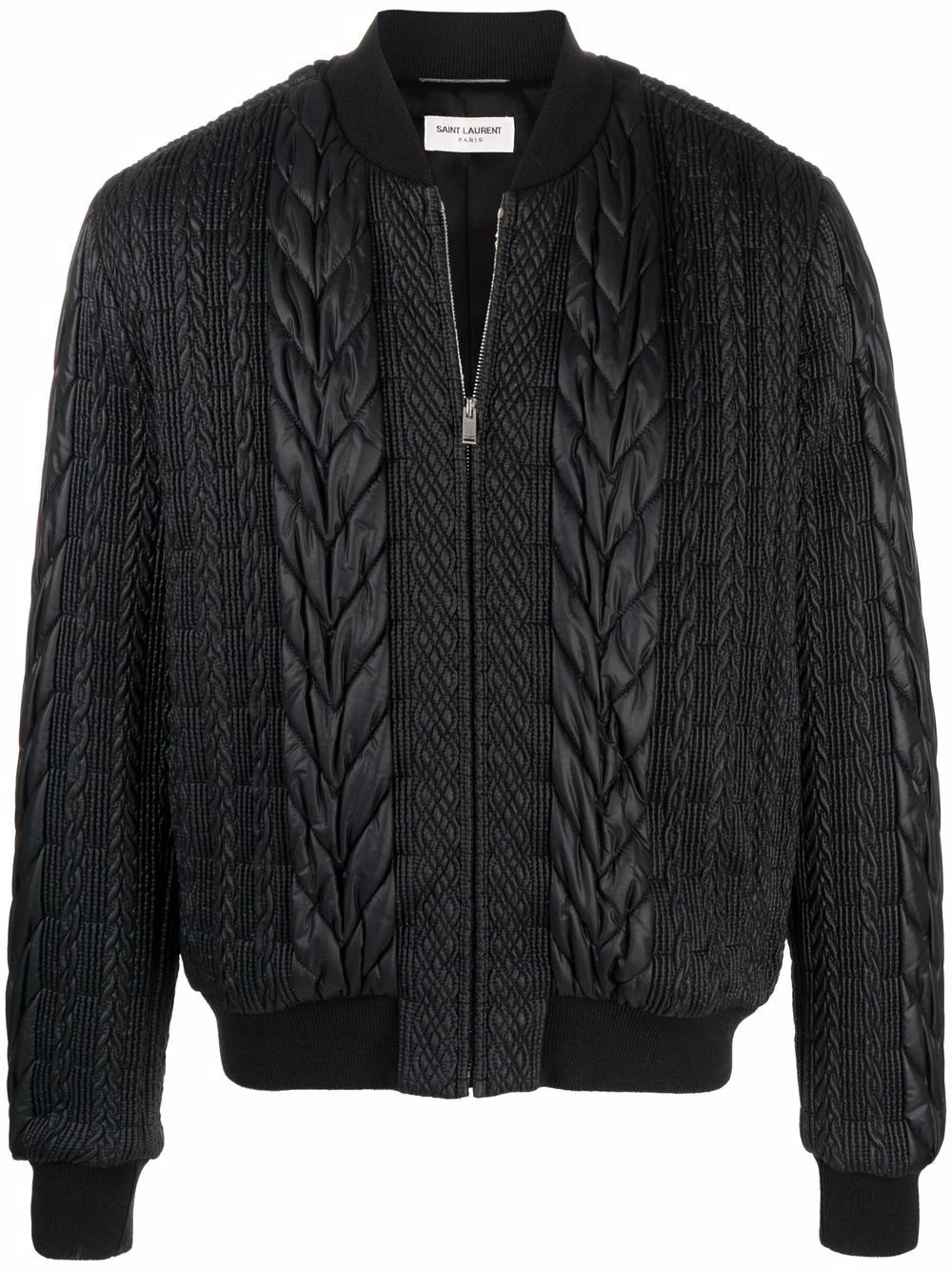 Saint Laurent cable-effect teddy jacket