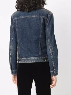Saint Laurent shearling-trim denim jacket