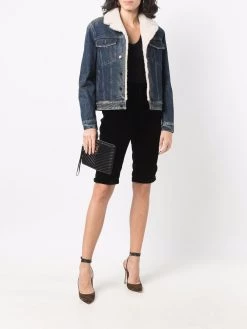 Saint Laurent shearling-trim denim jacket