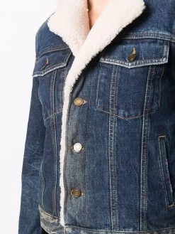 Saint Laurent shearling-trim denim jacket
