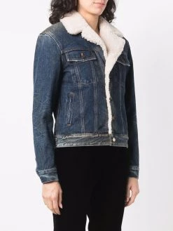 Saint Laurent shearling-trim denim jacket