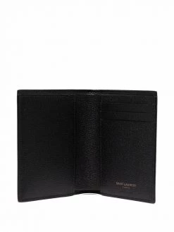 Saint Laurent Monogram pebbled-leather bi-fold wallet