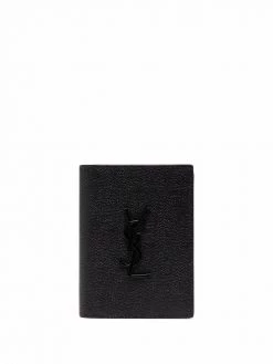 Saint Laurent Monogram pebbled-leather bi-fold wallet