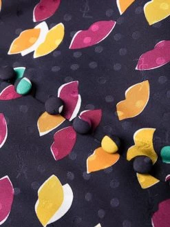 Saint Laurent lip-print V-neck mini dress