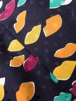 Saint Laurent lip-print V-neck mini dress