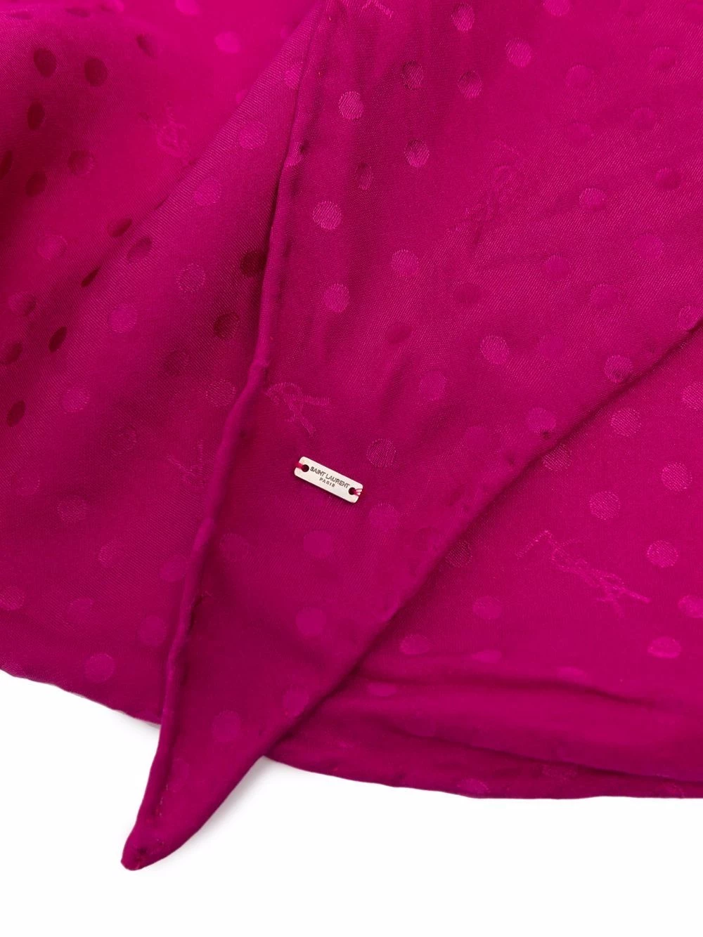 Saint Laurent patterned-jacquard logo-plaque scarf