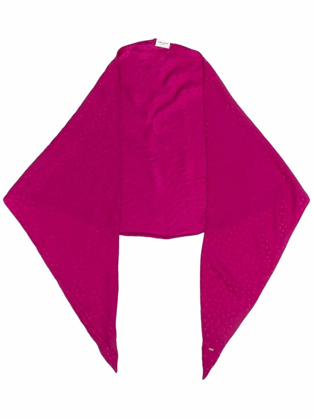 Saint Laurent patterned-jacquard logo-plaque scarf