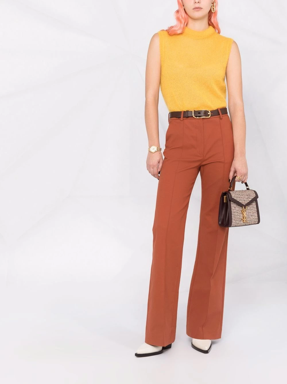 Saint Laurent mini Cassandra tweed tote bag