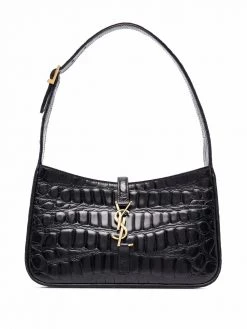 Saint Laurent Le 5 à 7 crocodile-embossed shoulder bag