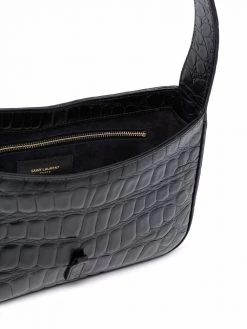 Saint Laurent Le 5 à 7 crocodile-embossed shoulder bag