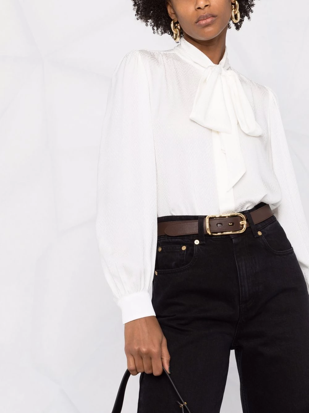 Saint Laurent pussy-bow collar silk blouse