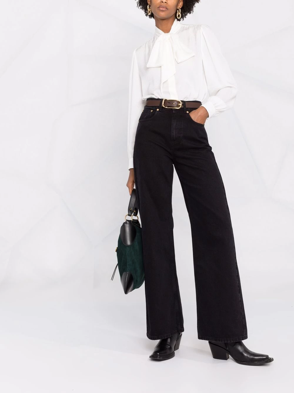 Saint Laurent pussy-bow collar silk blouse