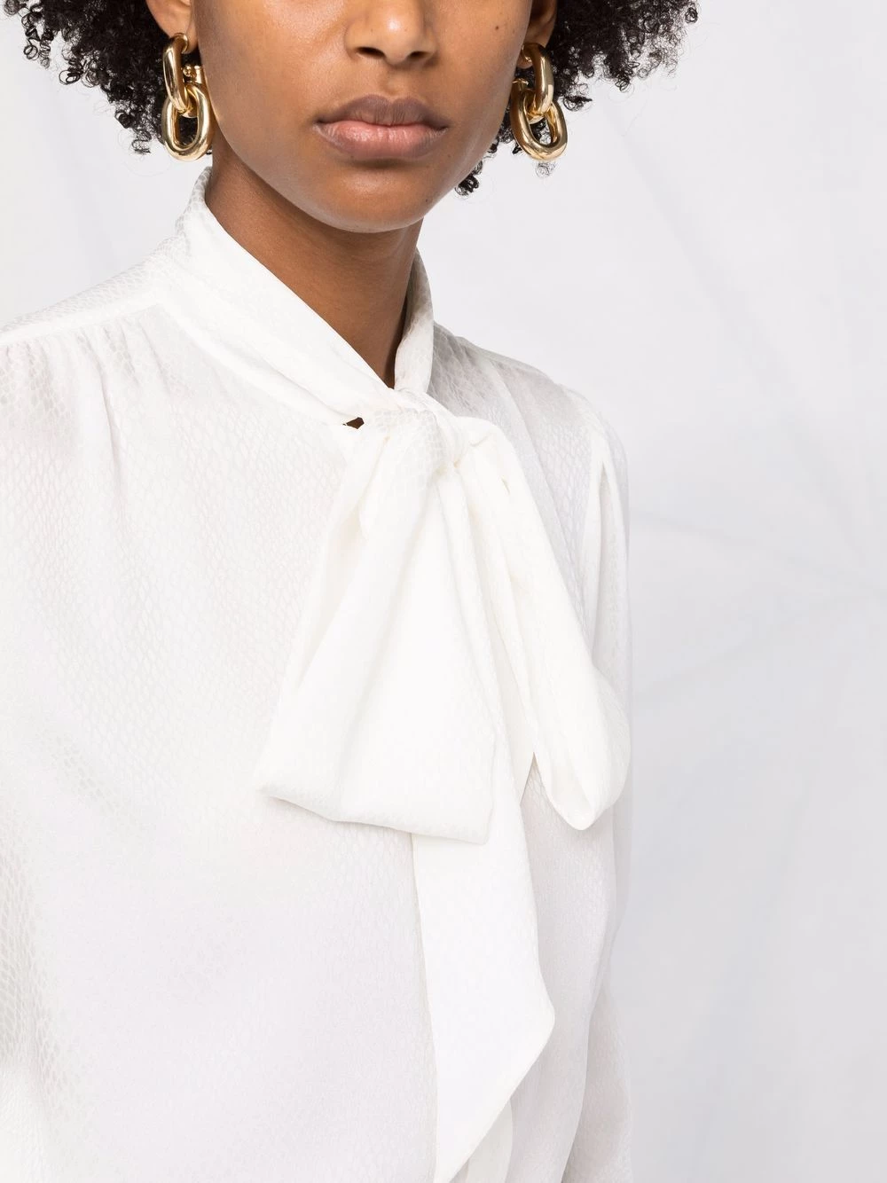 Saint Laurent pussy-bow collar silk blouse