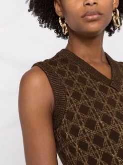 Saint Laurent metallic threading knitted vest