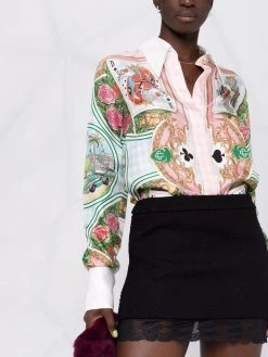 Saint Laurent lace-trim bouclé miniskirt