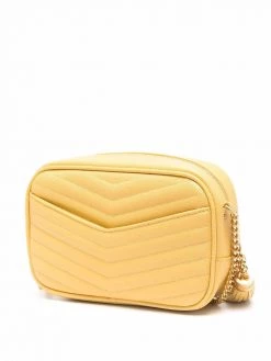 Saint Laurent logo-plaque quilted leather satchel