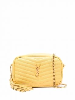 Saint Laurent logo-plaque quilted leather satchel