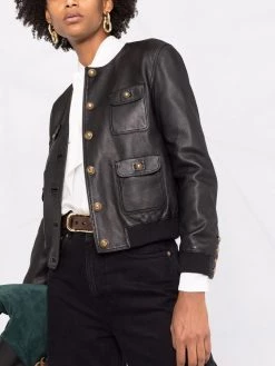 Saint Laurent single-breasted leather jacket