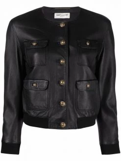 Saint Laurent single-breasted leather jacket