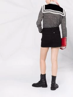 Saint Laurent lace-trim floral-print blouse