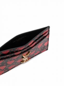 Saint Laurent heart-print leather cardholder