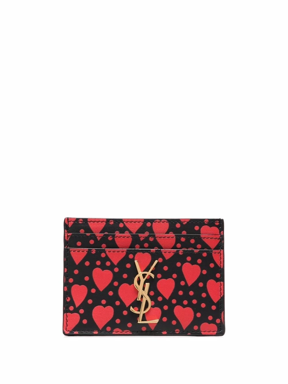 Saint Laurent heart-print leather cardholder
