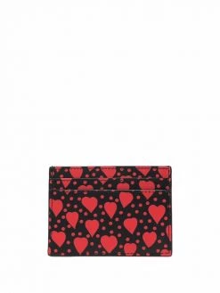 Saint Laurent heart-print leather cardholder
