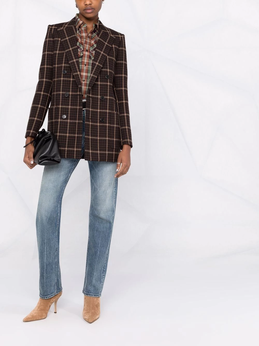 Saint Laurent checked double-breasted blazer