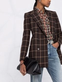 Saint Laurent checked double-breasted blazer
