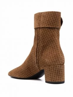 Saint Laurent woven pattern print boots