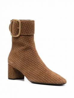Saint Laurent woven pattern print boots