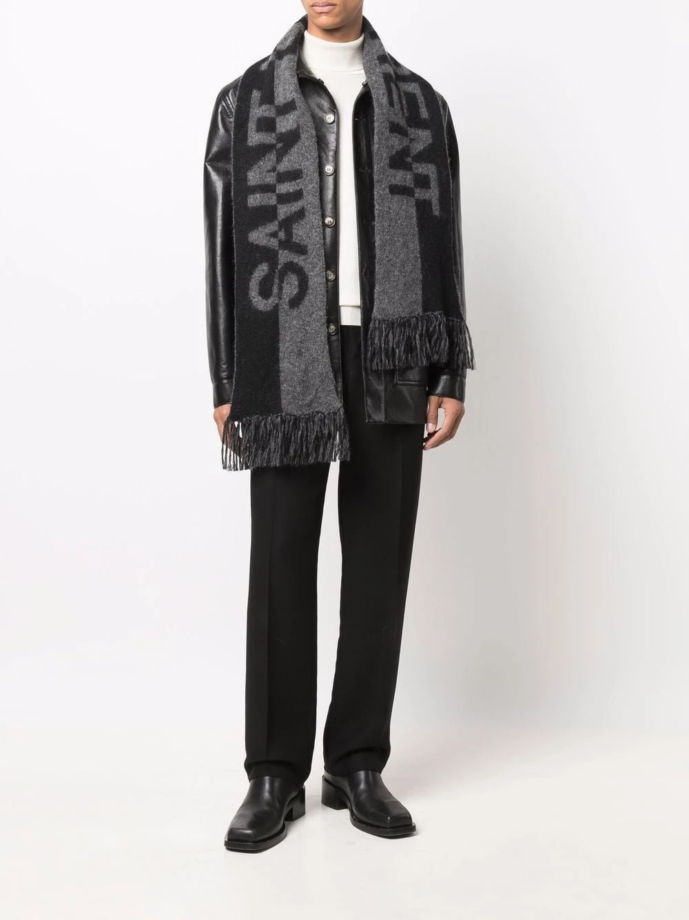 Saint Laurent two-tone logo scarf