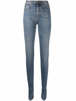 Saint Laurent high-rise straight-leg pantaboots