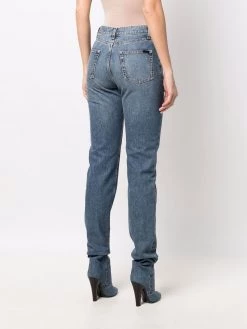 Saint Laurent high-rise straight-leg pantaboots