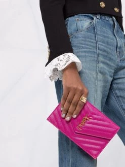 Saint Laurent Envelope chevron-quilting clutch bag