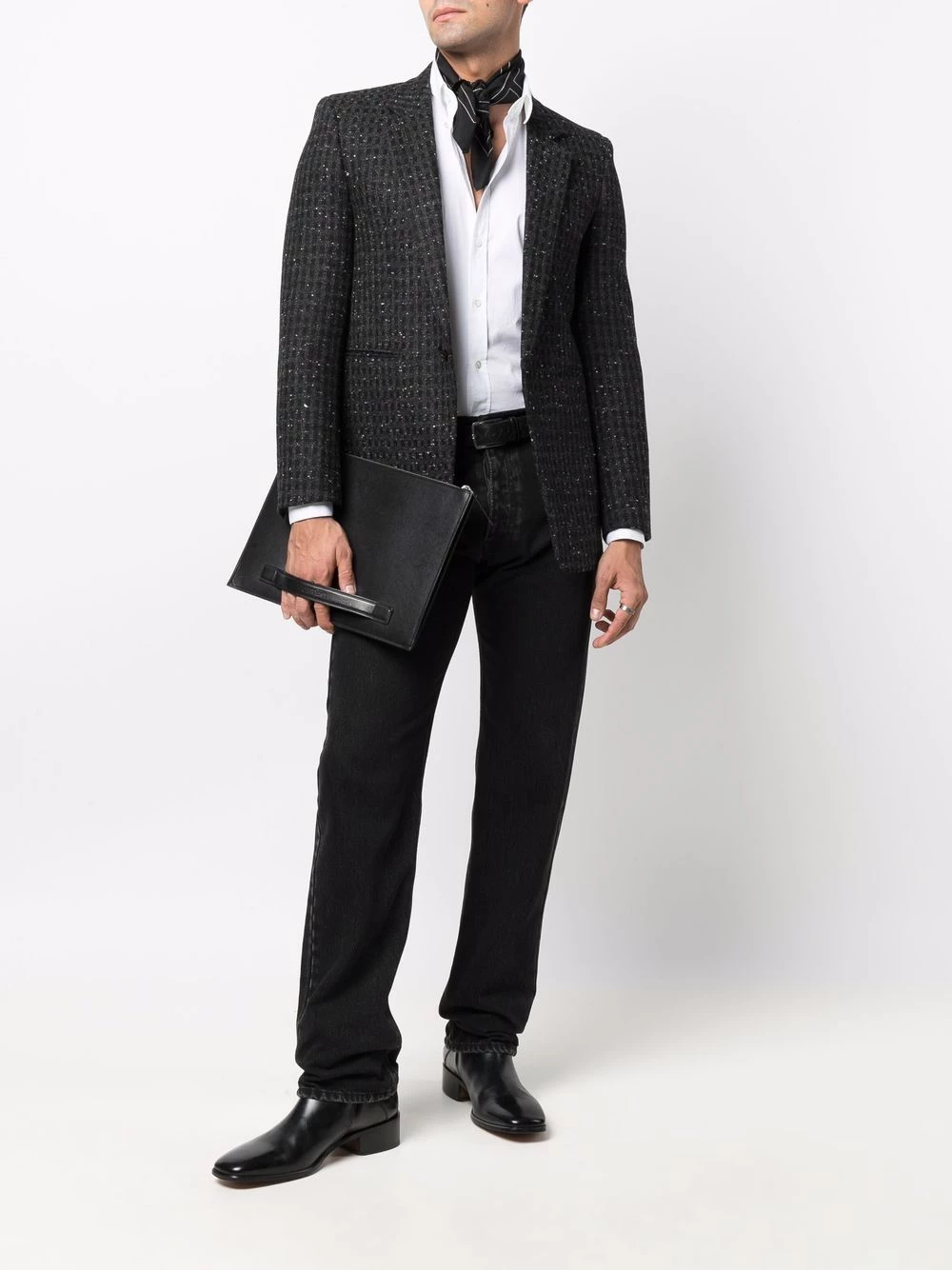 Saint Laurent tweed single-breasted blazer