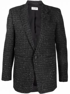 Saint Laurent tweed single-breasted blazer