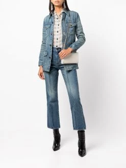 Saint Laurent quilted logo-print wallet bag