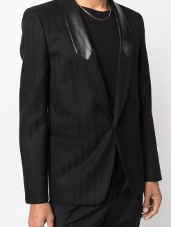 Saint Laurent leather-lapel striped blazer